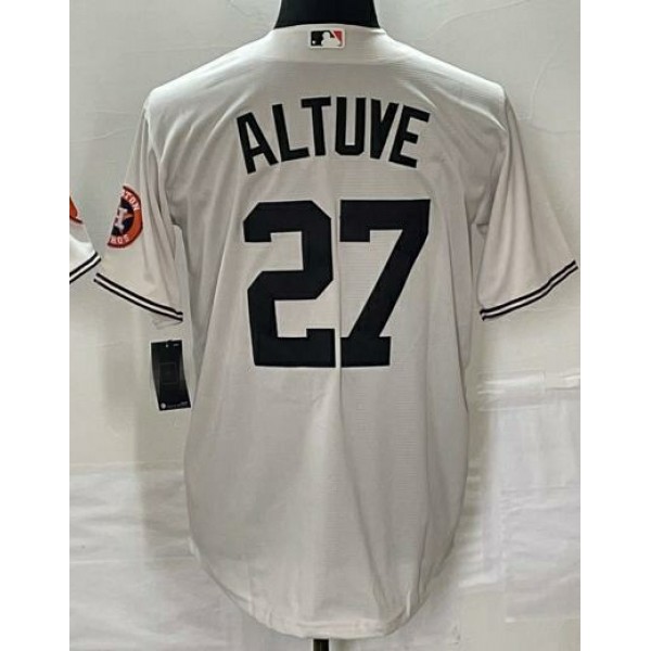 H.Astros #27 Jose Altuve Cream Cactus Jack Vapor Premier Stitched Jersey