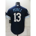 KC.Royals #13 Salvador Perez Navy City Connect Stitched Jersey