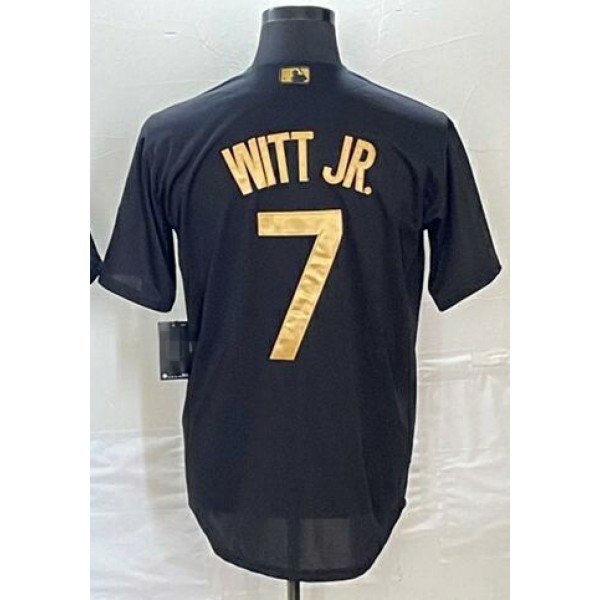 KC.Royals #7 Bobby Witt Jr. Black Stitched Jersey