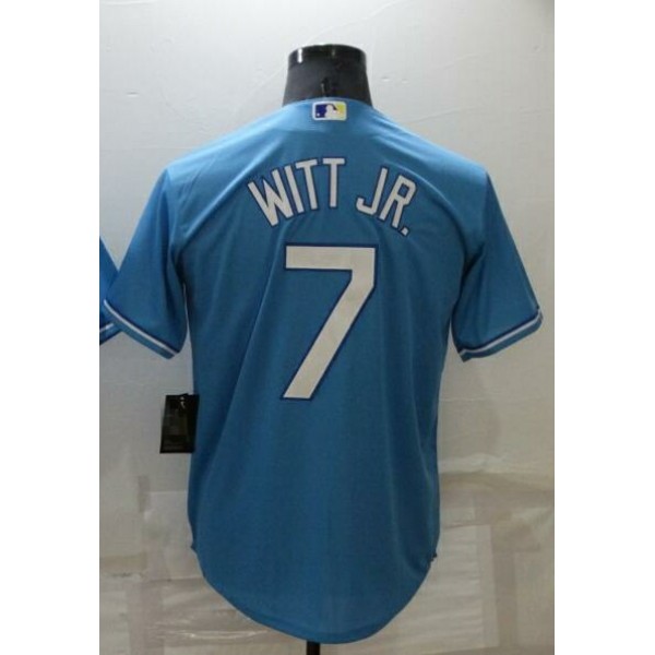 KC.Royals #7 Bobby Witt Jr. Light Blue Stitched Jersey