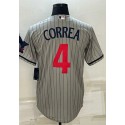 M.Twins #4 Carlos Correa Gray Team Stitched Jersey