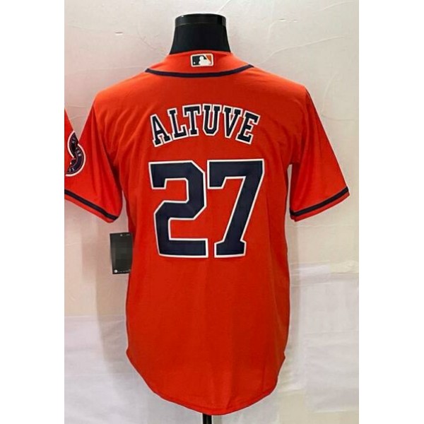 H.Astros #27 Jose Altuve Orange Stitched Jersey