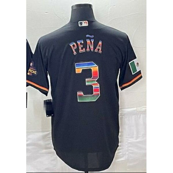 H.Astros #3 Jeremy Peña Black Mexico Stitched Jersey