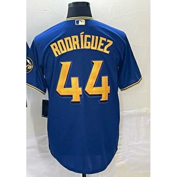 S.Mariners #44 Julio Rodriguez Royal City Connect Stitched Jersey