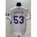 T.Rangers #53 Adolis García White Gold Stitched Jersey