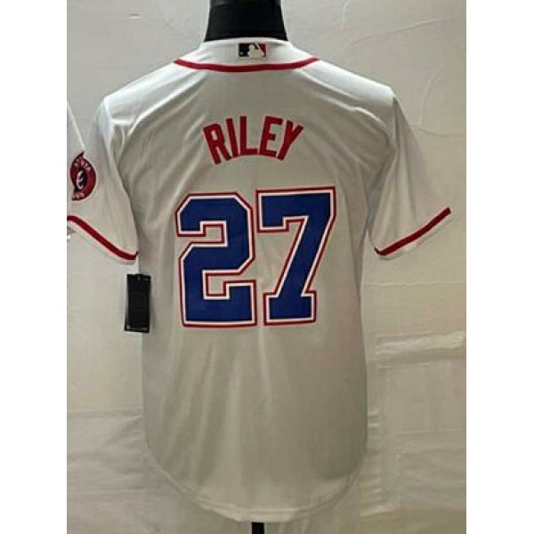 A.Braves #27 Austin Riley White-1 Stitched Jersey