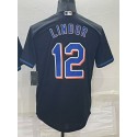 NY. Mets #12 Francisco Lindor Black Stitched Jersey