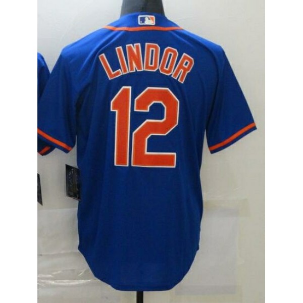 NY. Mets #12 Francisco Lindor Stitched Jersey