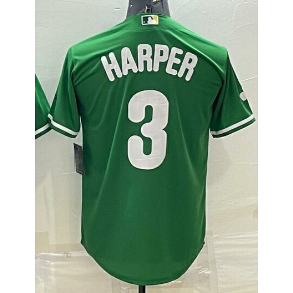 P.Phillies #3 Bryce Harper Green-1 Stitched Jersey