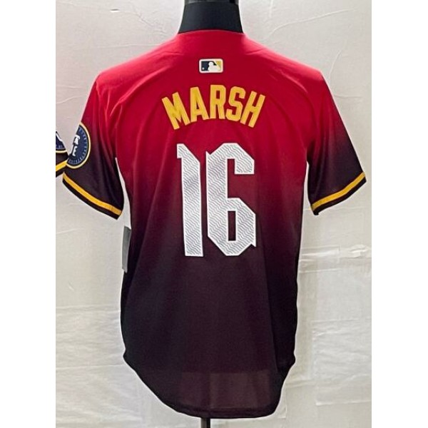 P.Phillies #16 Brandon Marsh Red City Connect Stitched Jersey