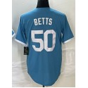 LA.Dodgers #50 Mookie Betts Light Blue Throwback Stitched Jersey