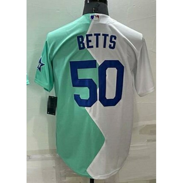 LA.Dodgers #50 Mookie Betts White/Green Stitched Jersey