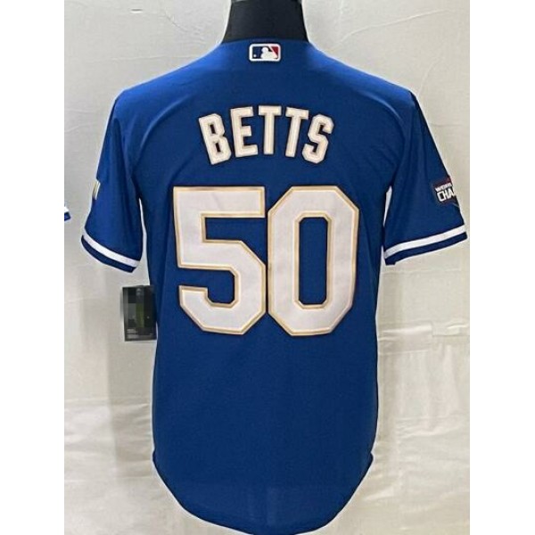 LA.Dodgers #50 Mookie Betts Royal City Connect Stitched Jersey