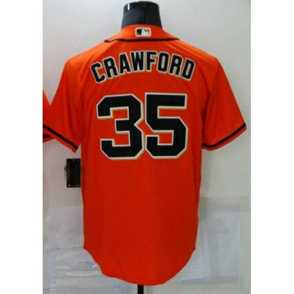 NY.Giants #35 Brandon Crawford Orange Stitched Jersey