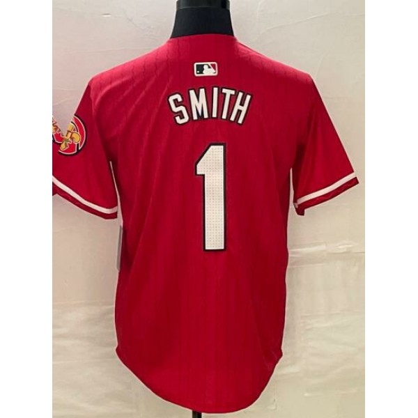 A.Cardinals #1 Ozzie Smith Red City Connect Stitched jersey