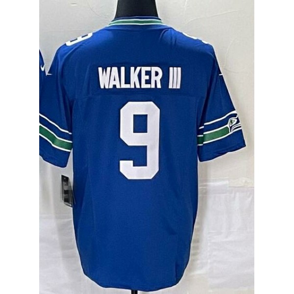 S.Seahawks #9 Kenneth Walker III Royal-1 Stitched jersey