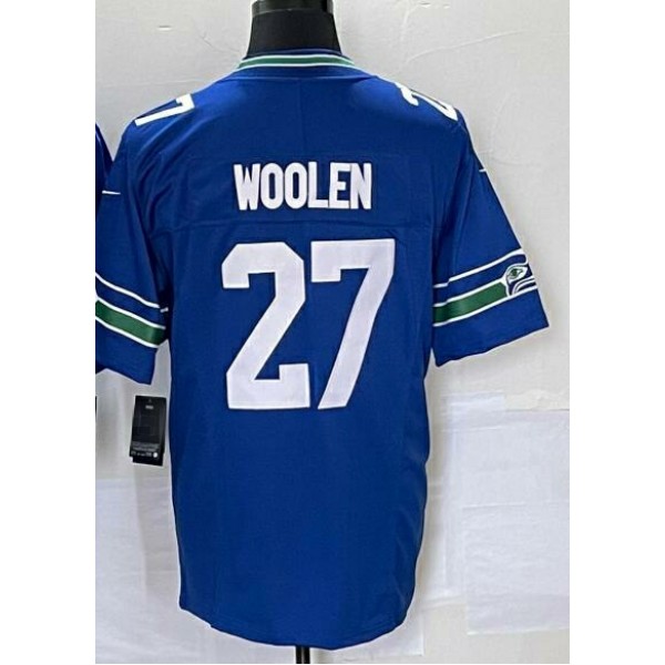 S.Seahawks #27 Tariq Woolen Royal-1 Stitched jersey