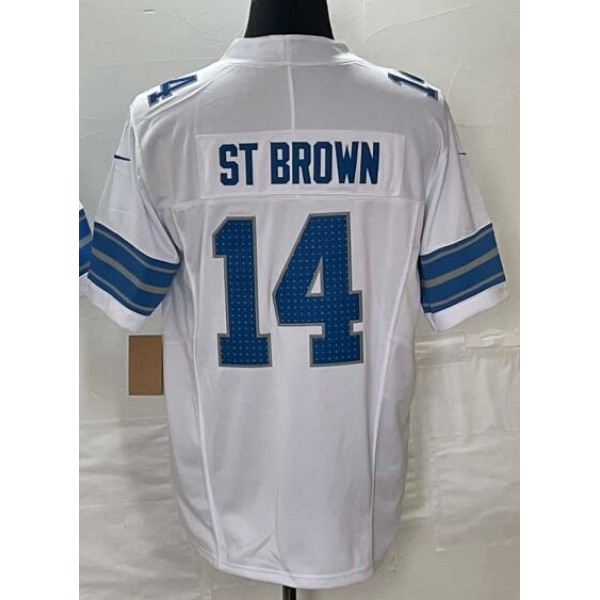 D.Lions #14 Amon-Ra St. Brown White-1 Stitched jersey