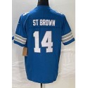 D.Lions #14 Amon-Ra St. Brown Blue-1 Stitched jersey