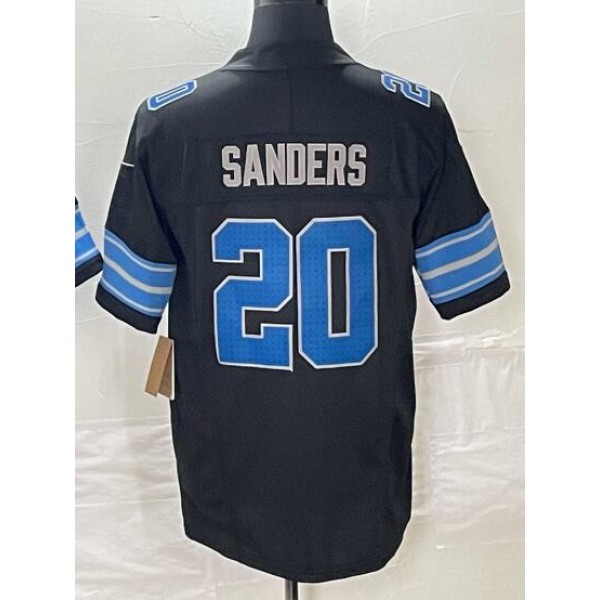 D.Lions #20 Barry Sanders Black-1 Stitched jersey