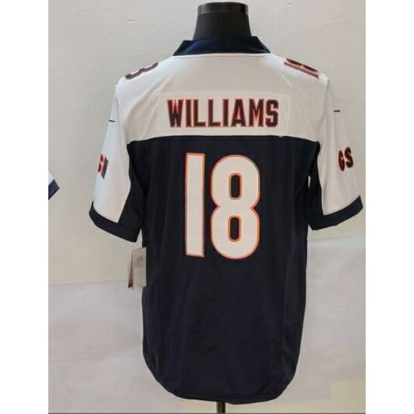 C.Bears #18 Caleb Williams White Navy Stitched jersey