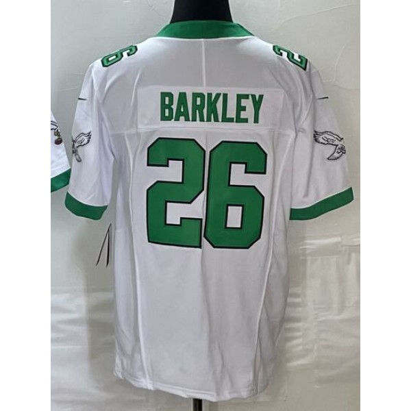 P.Eagles #26 Saquon Barkley White Stitched jersey