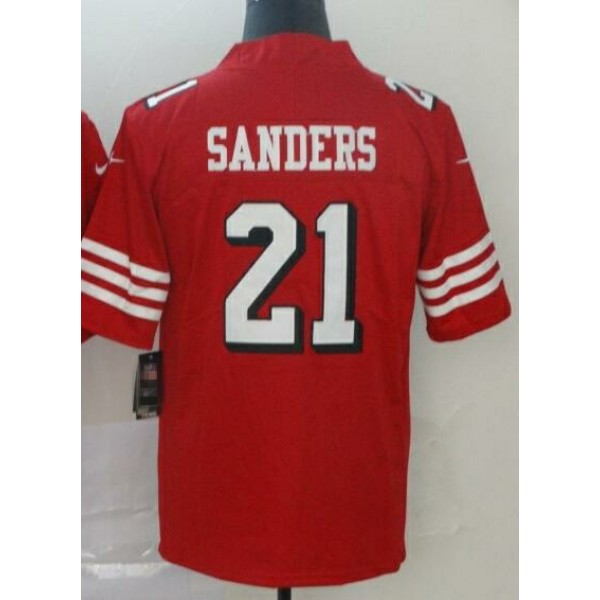 SF.49ers #21 Deion Sanders Red Stitched jersey