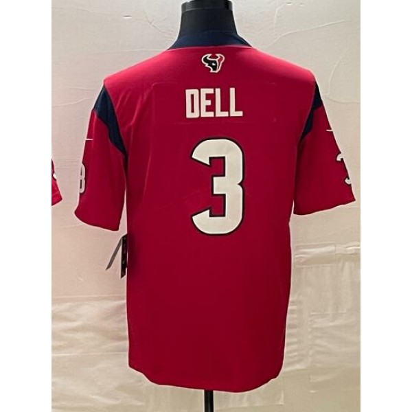 H.Texans #3 Tank Dell Red Stitched Jersey