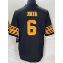 P.Steelers #6 Patrick Queen Black Rush Stitched jersey