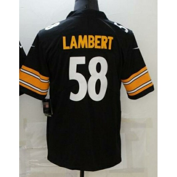 P.Steelers #58 Jack Lambert Black Stitched jersey