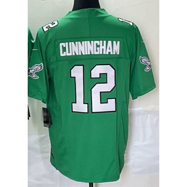 P.Eagles #12 Randall Cunningham Green F.U.S.E. Stitched jersey