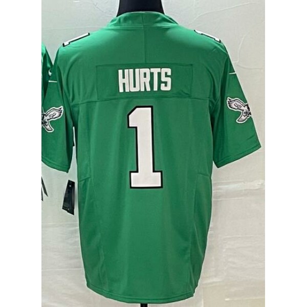 P.Eagles #1 Jalen Hurts Green F.U.S.E. Stitched jersey