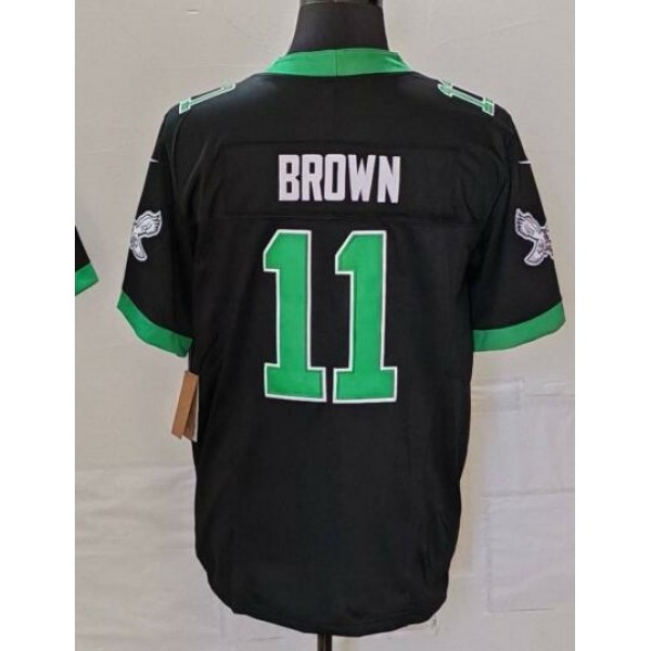 P.Eagles #11 A. J. Brown Black F.U.S.E. Stitched jersey