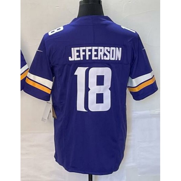 MN.Vikings #18 Justin Jefferson Purple F.U.S.E. Stitched jersey