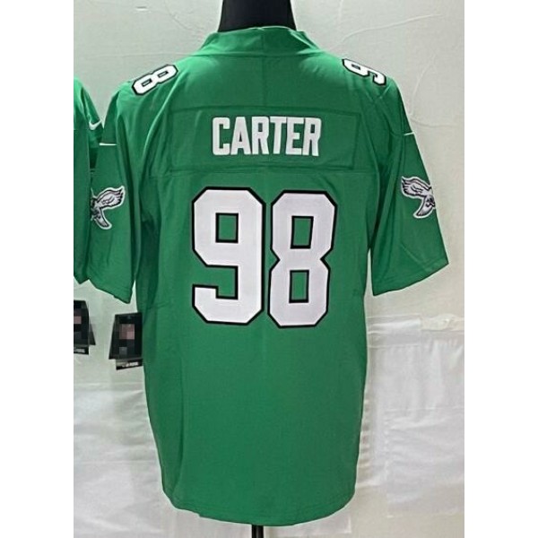 P.Eagles #98 Jalen Carter Green F.U.S.E. Stitched jersey