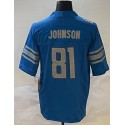 D.Lions #81 Calvin Johnson Blue-1 Stitched Jersey