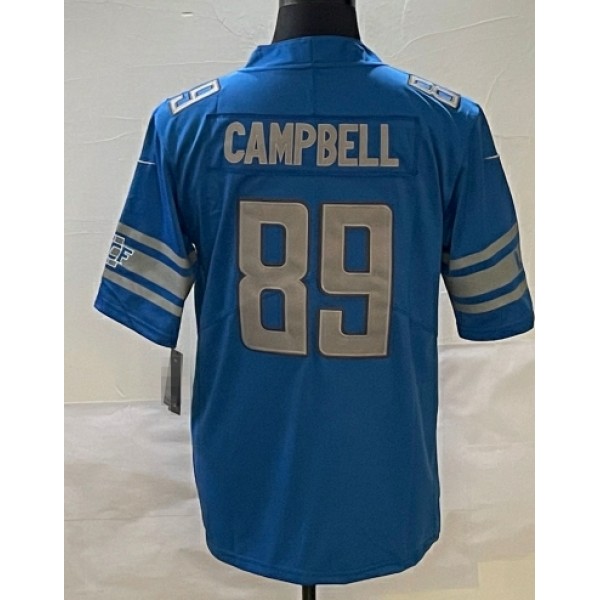 D.Lions #89 Dan Campbell Blue Stitched jersey