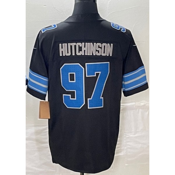 D.Lions #97 Aidan Hutchinson Black F.U.S.E. Stitched jersey