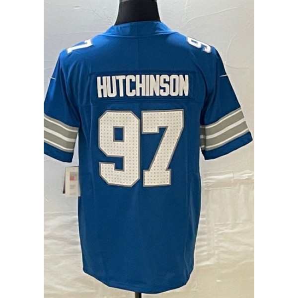 D.Lions #97 Aidan Hutchinson Blue F.U.S.E. Stitched jersey