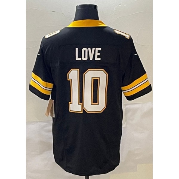 Packers #10 Jordan Love Black-1 F.U.S.E. Stitched jersey