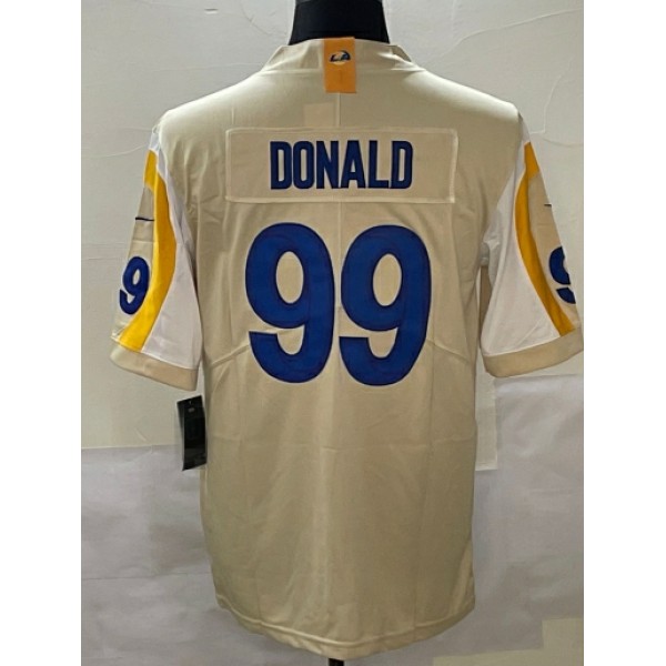 LA. Rams #99 Aaron Donald Bone White Stitched Jersey