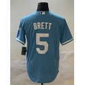 KC.Royals #5 George Brett Light Blue Stitched Jersey