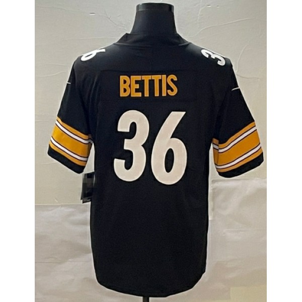 P.Steelers #36 Jerome Bettis Black Stitched jersey