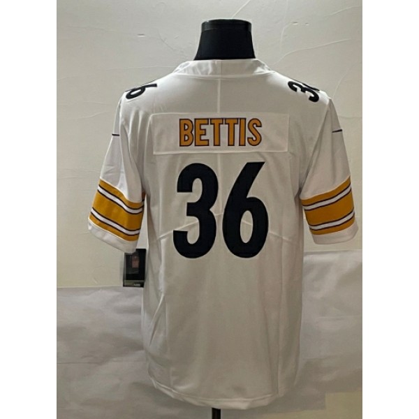 P.Steelers #36 Jerome Bettis White Stitched jersey