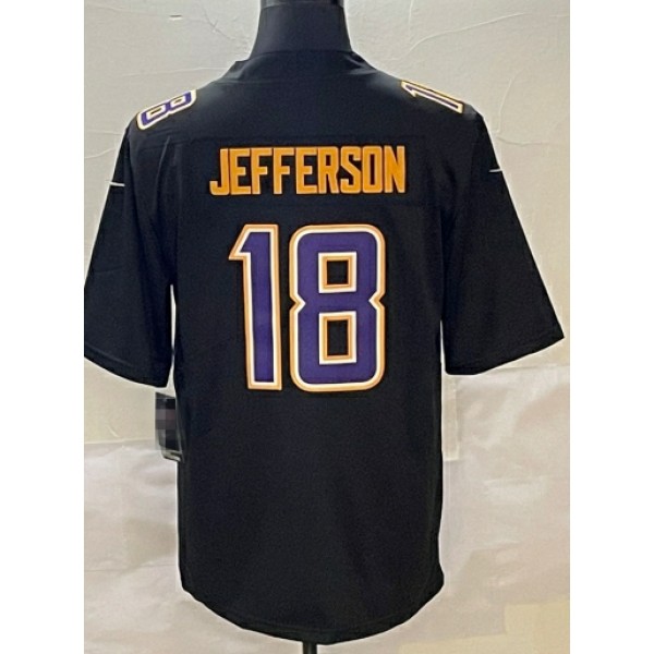 MN.Vikings #18 Justin Jefferson Black Stitched jersey