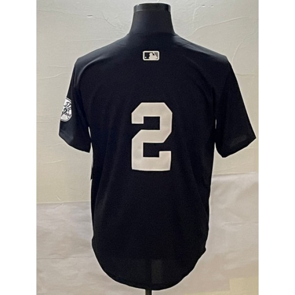 NY.Yankees #2 Derek Jeter Black Stitched Jersey