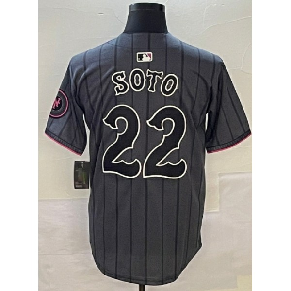 NY. Mets #22 Juan Soto Black-1 Stitched Jersey