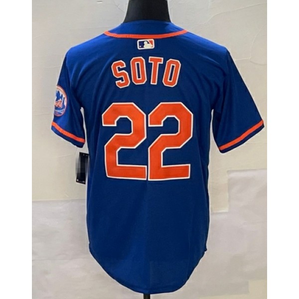 NY. Mets #22 Juan Soto Blue Stitched Jersey