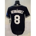 LA.Dodgers #8 Kiké Hernández Black Stitched Jersey