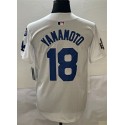 LA.Dodgers #18 Yoshinobu Yamamoto White-2 Stitched Jersey